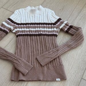 Abercrombie & Fitch Kids Ribbed Sweater - Cream, light pink and Brown